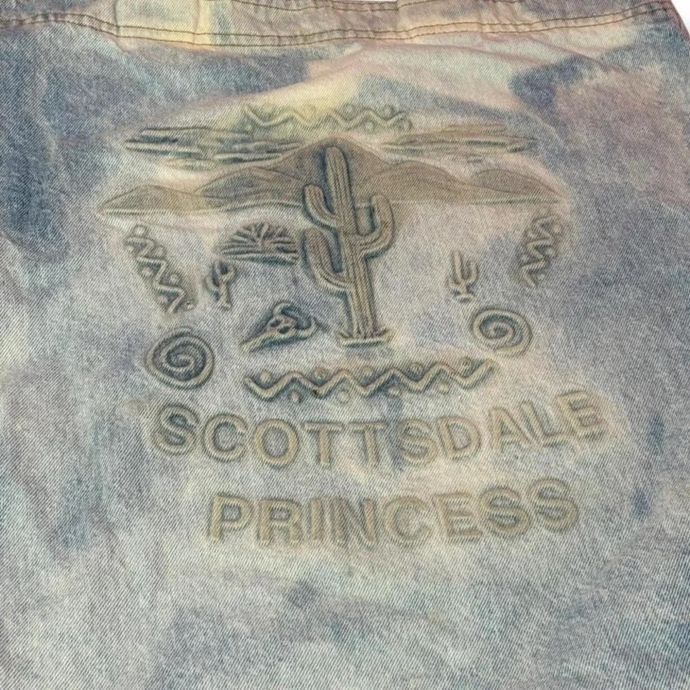 Denim bleached big vintage printed 